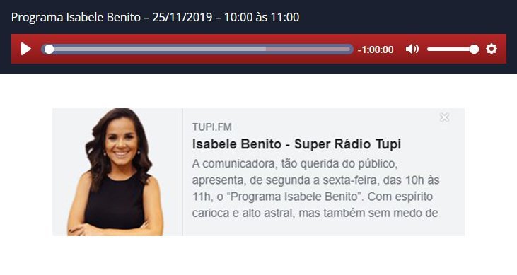 Você está visualizando atualmente Reportagem Radio Tupi – 25 de Novembro (Eleutéria Amora)