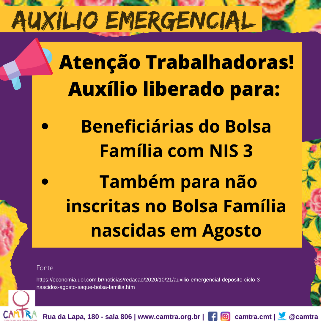 Leia mais sobre o artigo Auxílio Emergencial 21 de outubro