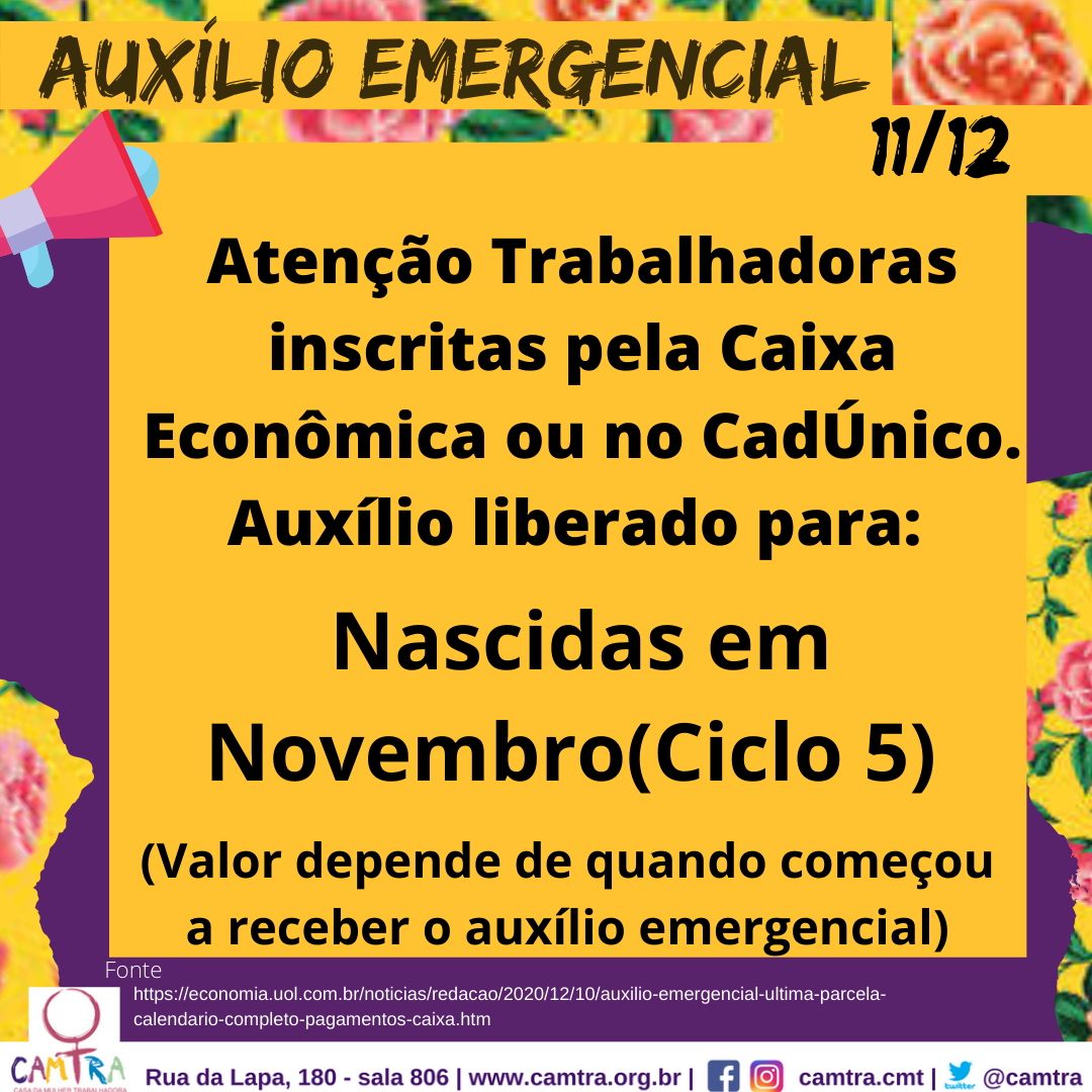 Você está visualizando atualmente Auxílio Emergencial 11 de Dezembro