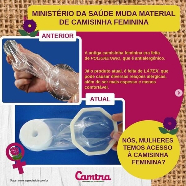 Ministério da Saúde muda material de camisinha feminina – CAMTRA NOVO