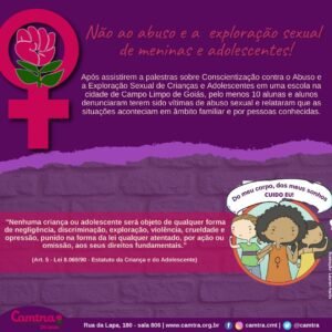 Leia mais sobre o artigo Não ao Abuso e a Exploração Sexual de Crianças e Adolescentes!