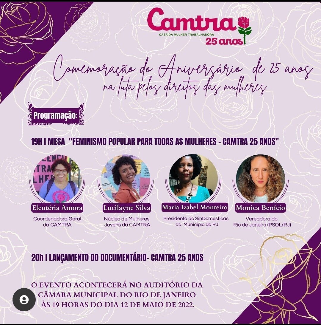 Você está visualizando atualmente Camtra 25 Anos: Lançamento Documentário Feminismo Popular para Todas as Mulheres