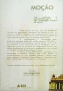 Moção de Louvor e Congratulações - 5 de dezembro de 2006 (Alerj)
