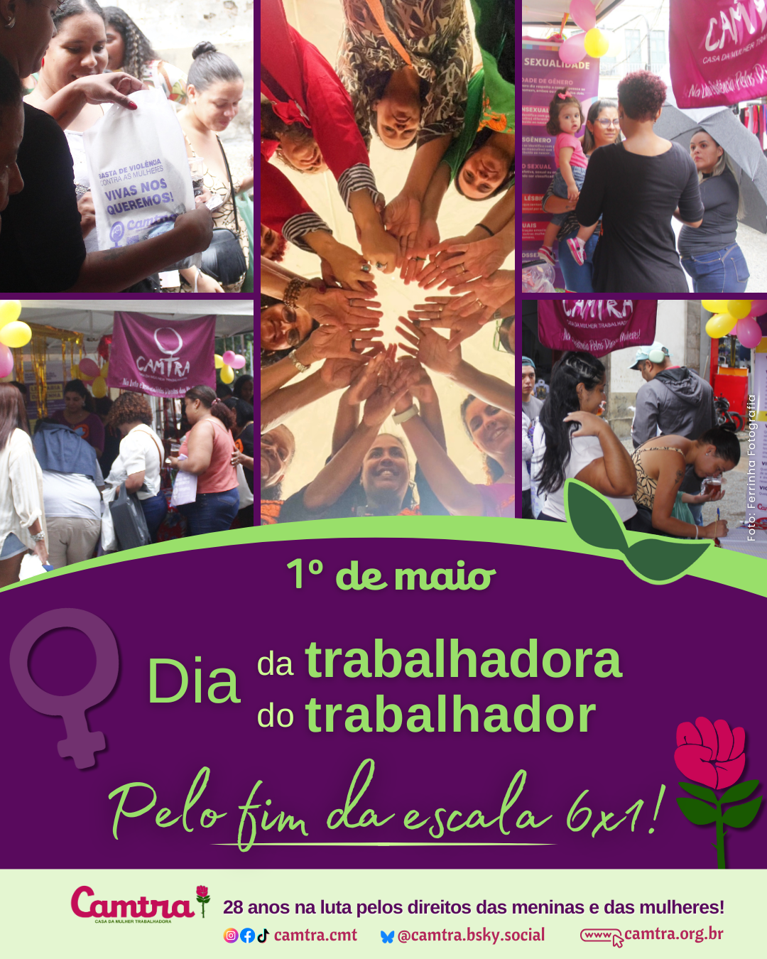 Você está visualizando atualmente Dia da trabalhadora e do trabalhador pelo fim da escala 6×1!