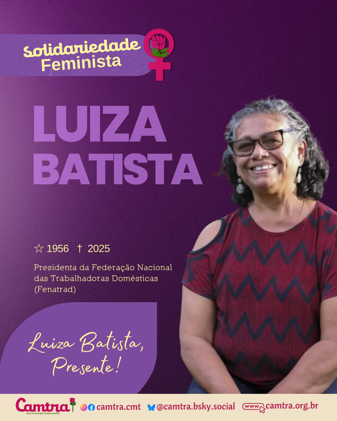 Você está visualizando atualmente Nota de solidariedade feminista: Luiza, Presente!