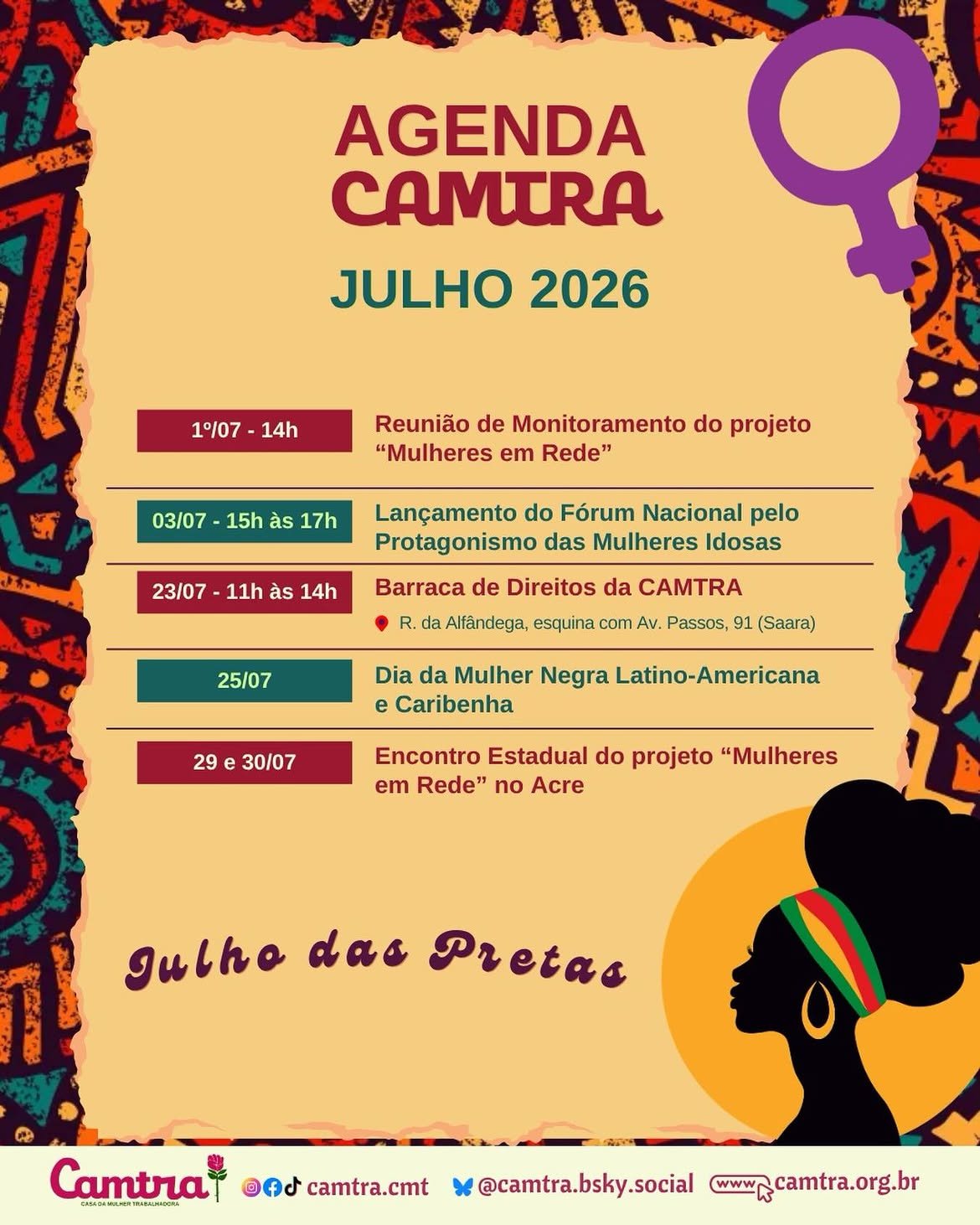 No momento, você está visualizando Julho das Pretas começa com uma agenda cheia de encontros