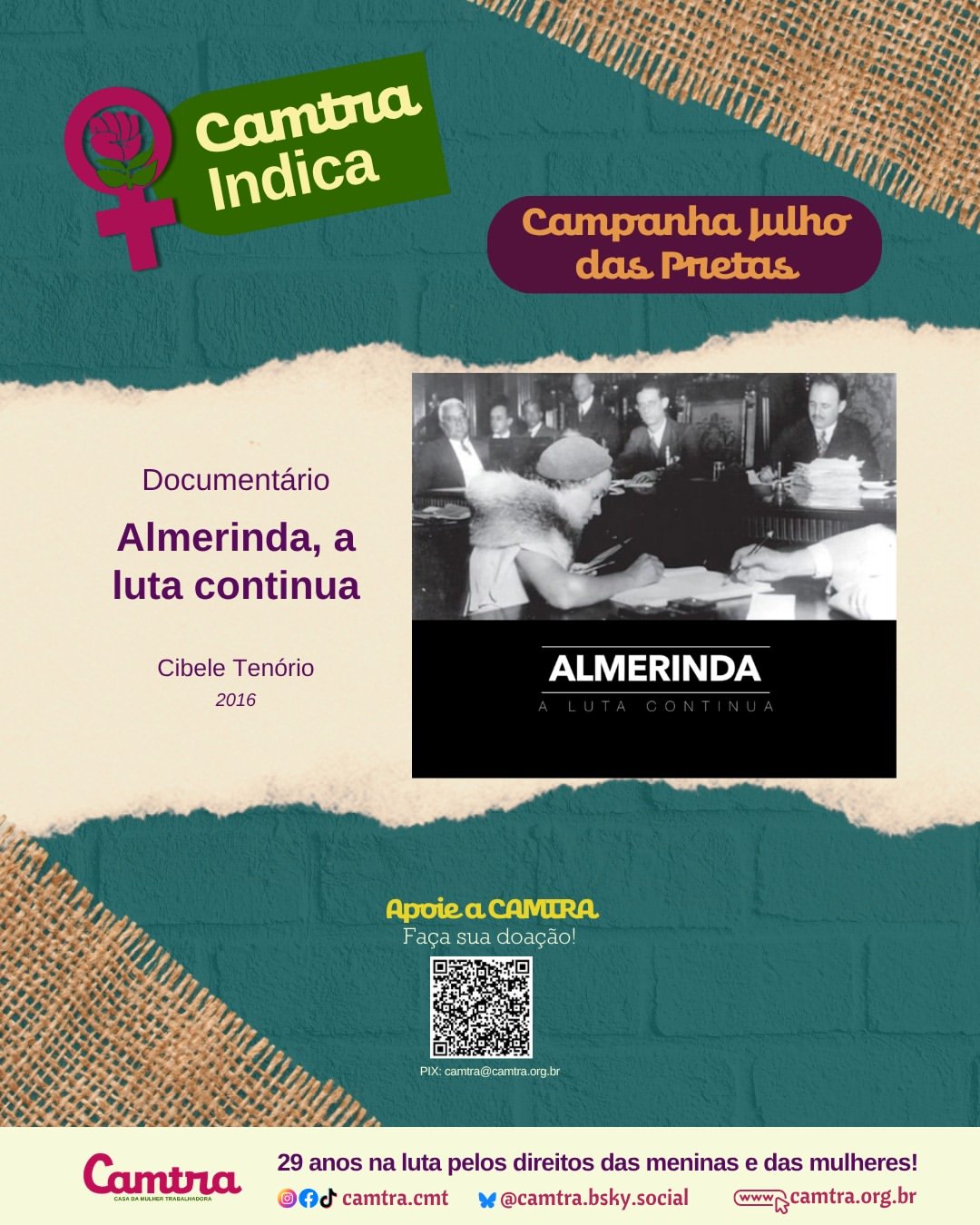 No momento, você está visualizando  Camtra Indica – Documentário: Almerinda, a luta continua!