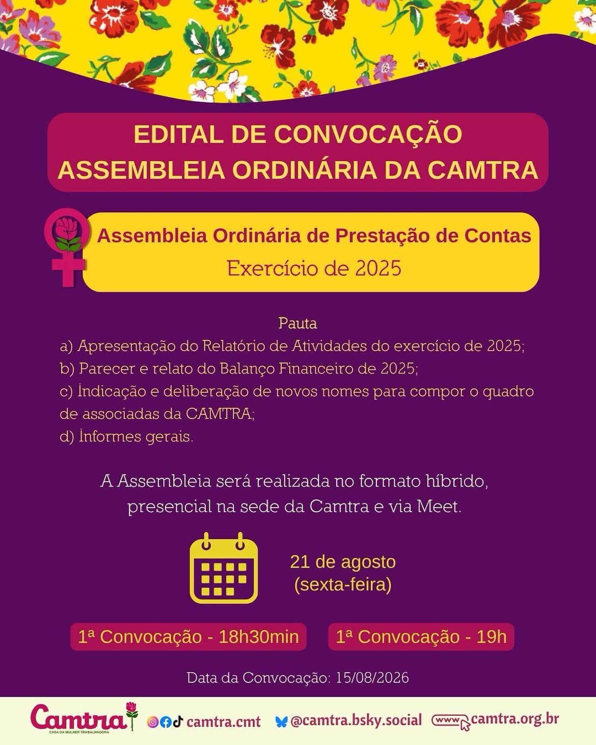 Leia mais sobre o artigo ASSEMBLEIA ORDINÁRIA DE PRESTAÇÃO DE CONTAS