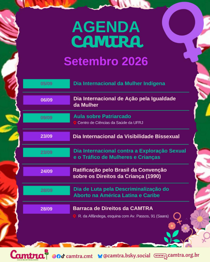 No momento, você está visualizando Agenda da CAMTRA para Setembro
