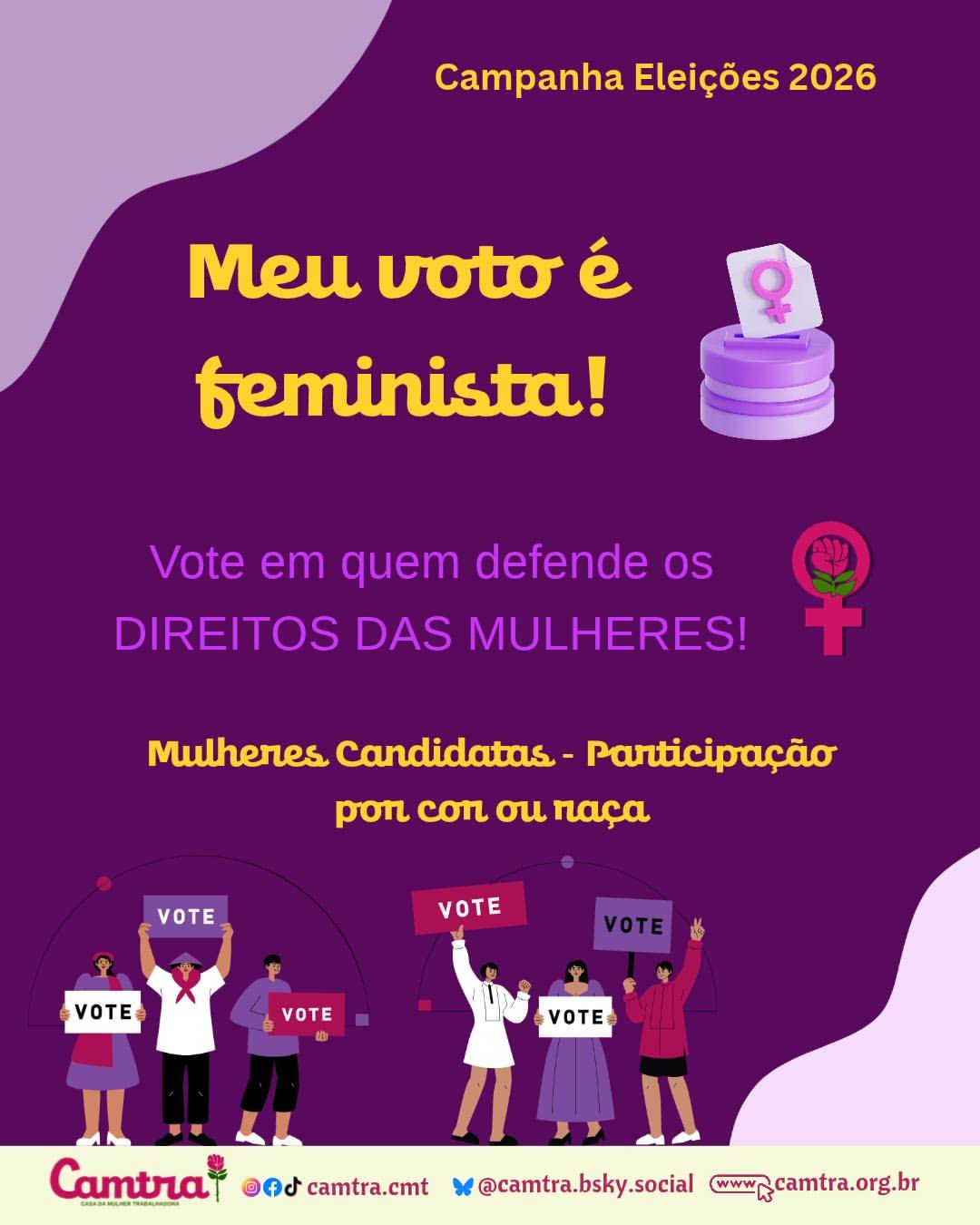 Leia mais sobre o artigo Meu voto é feminista! Mulheres candidatas